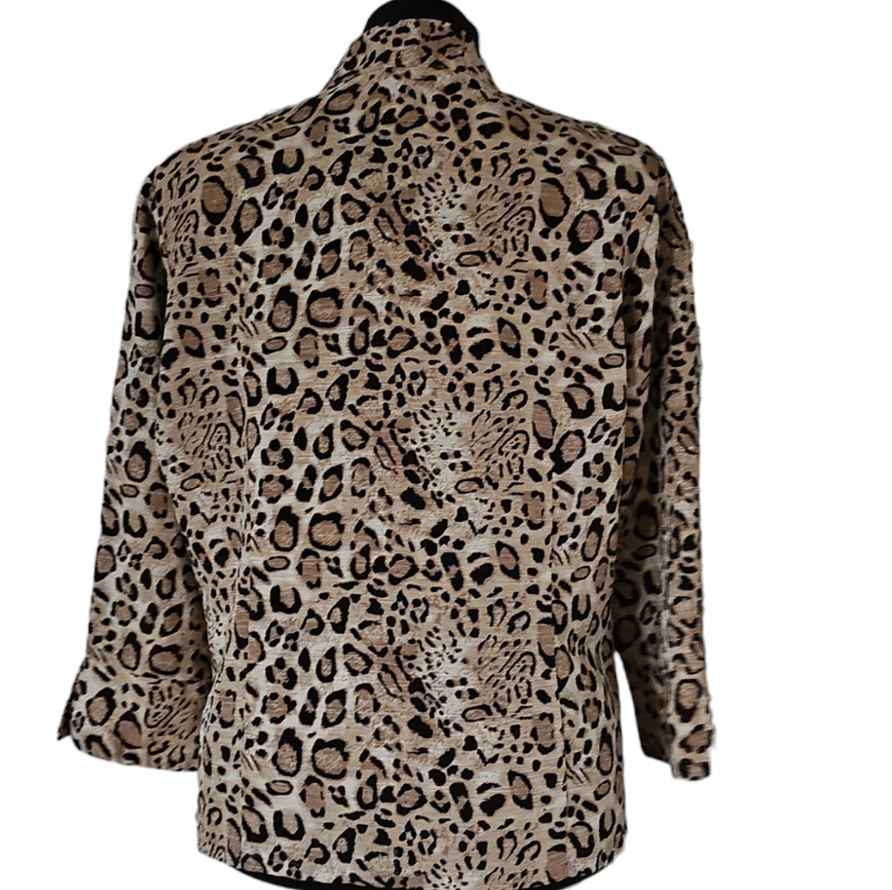 SilkLand 100% Silk Animal Print Blouse Women's Vintage Size Large - Picture 2 of 14
